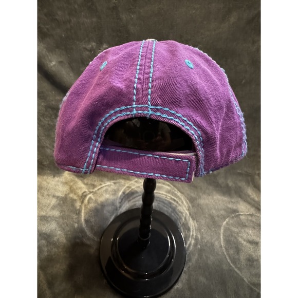 Disney Parks Hat Cap Strap Back Purple Plaid Mickey Mouse Rhinestone Womens OSFA - Picture 3 of 12